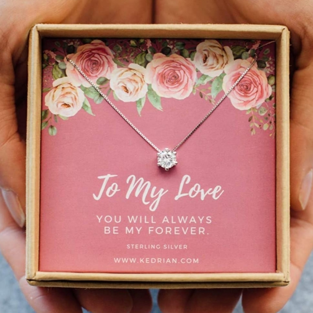 Kedrian To My Love 925 Sterling Silver Crystal Necklace, BRAND NEW IN BOX